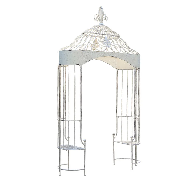 Outer single arch flower stand outdoor wrought iron bracket courtyard garden villa decoration arched seat rack climbing vine fra