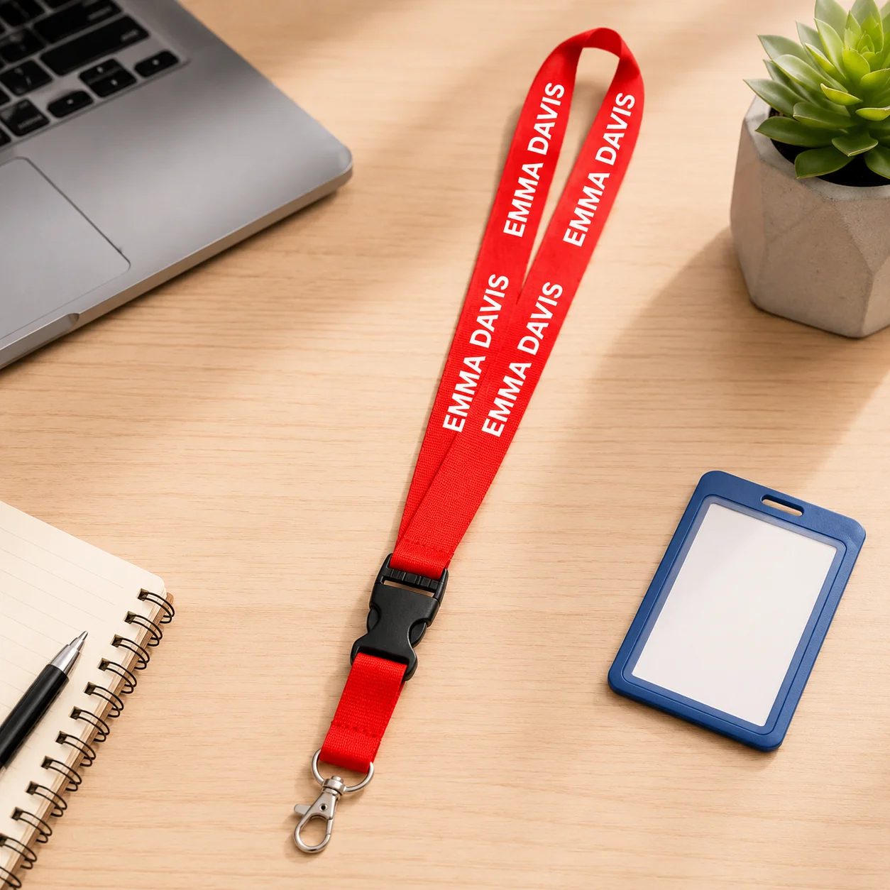 Custom Work Lanyard with Buckle Personalized Text Neck Strap UV Printed ID Badge Lanyard for Office Staff Auto Show Event Use