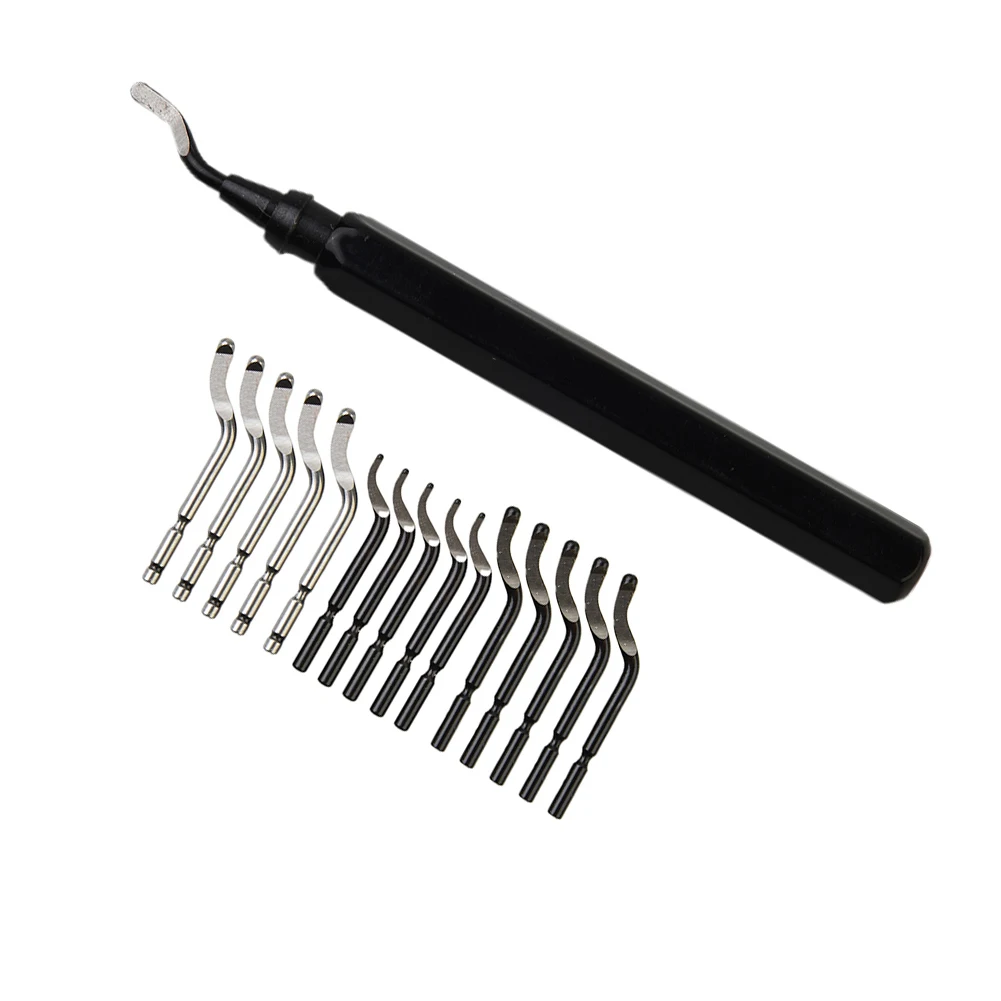 16 pz Utensili per sbavatura rotanti Maniglia RB1000 e lame BS1010/BS1018/BK3010 per legno Alluminio Kit di strumenti per sbavatura per riparazione metalli