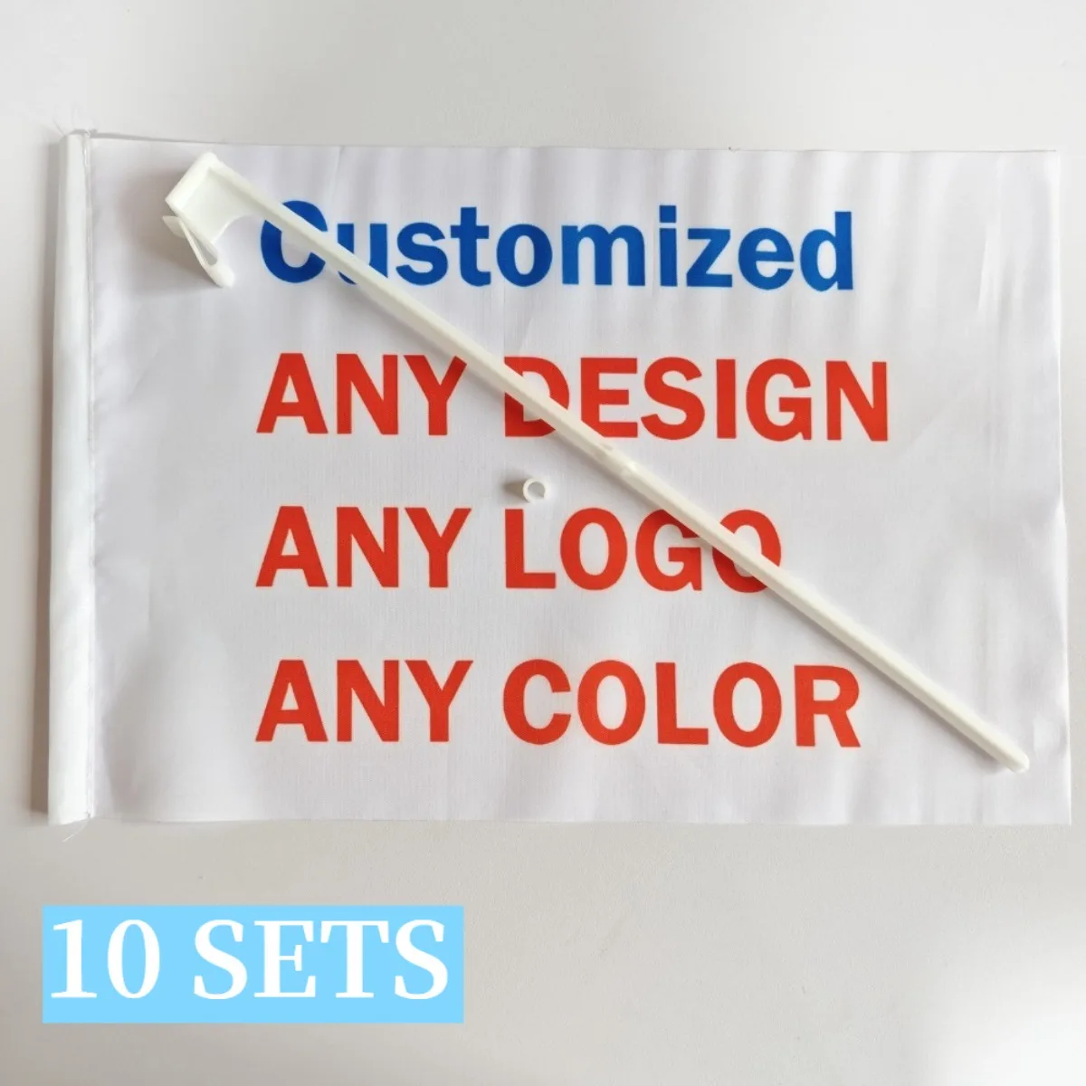 Custom Car Window Flags 11.81x17.72In Personalized Logo Photo Text Polyester Banner with Flagpole