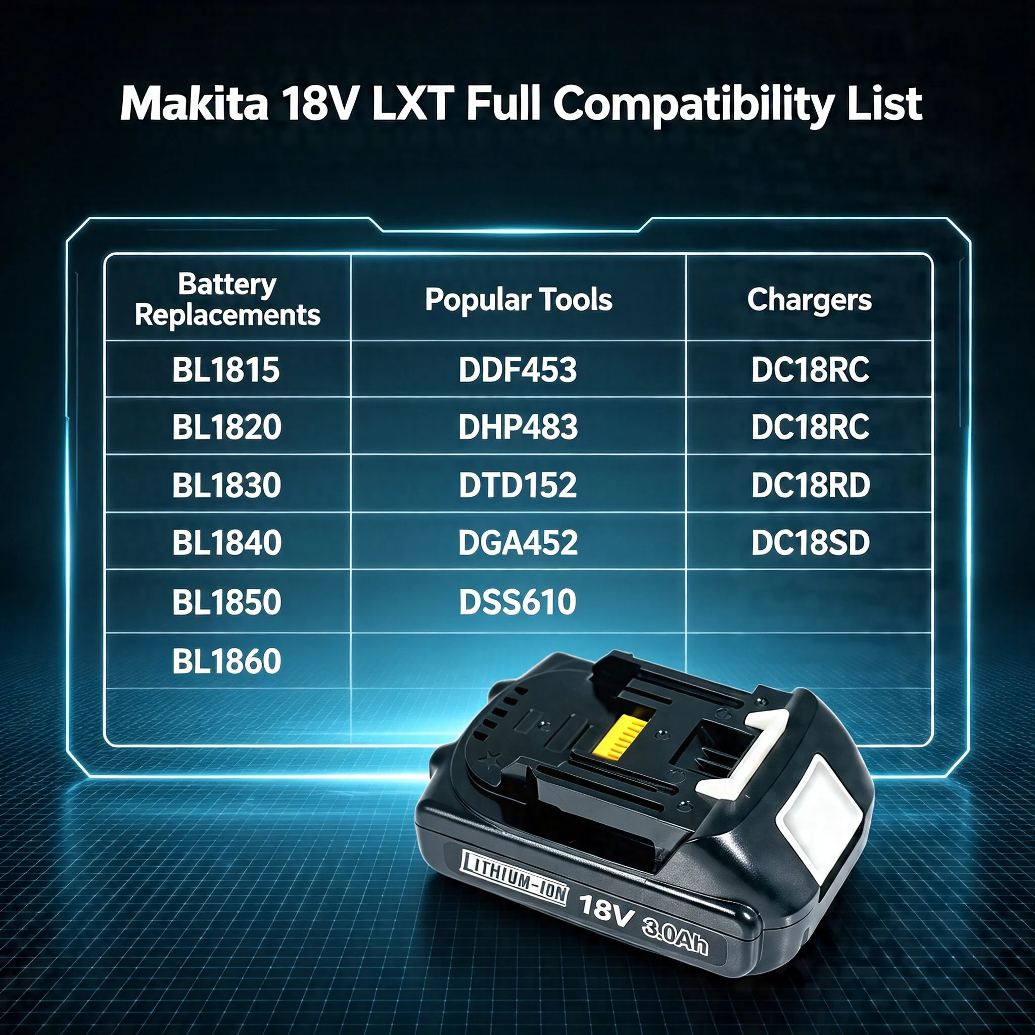 18V 3000mAh 3.0Ah For Makita Battery Rechargeable Battery 18650 Lithium-ion Cell Suitable For Makita Power Tool BL1860·1830·1850