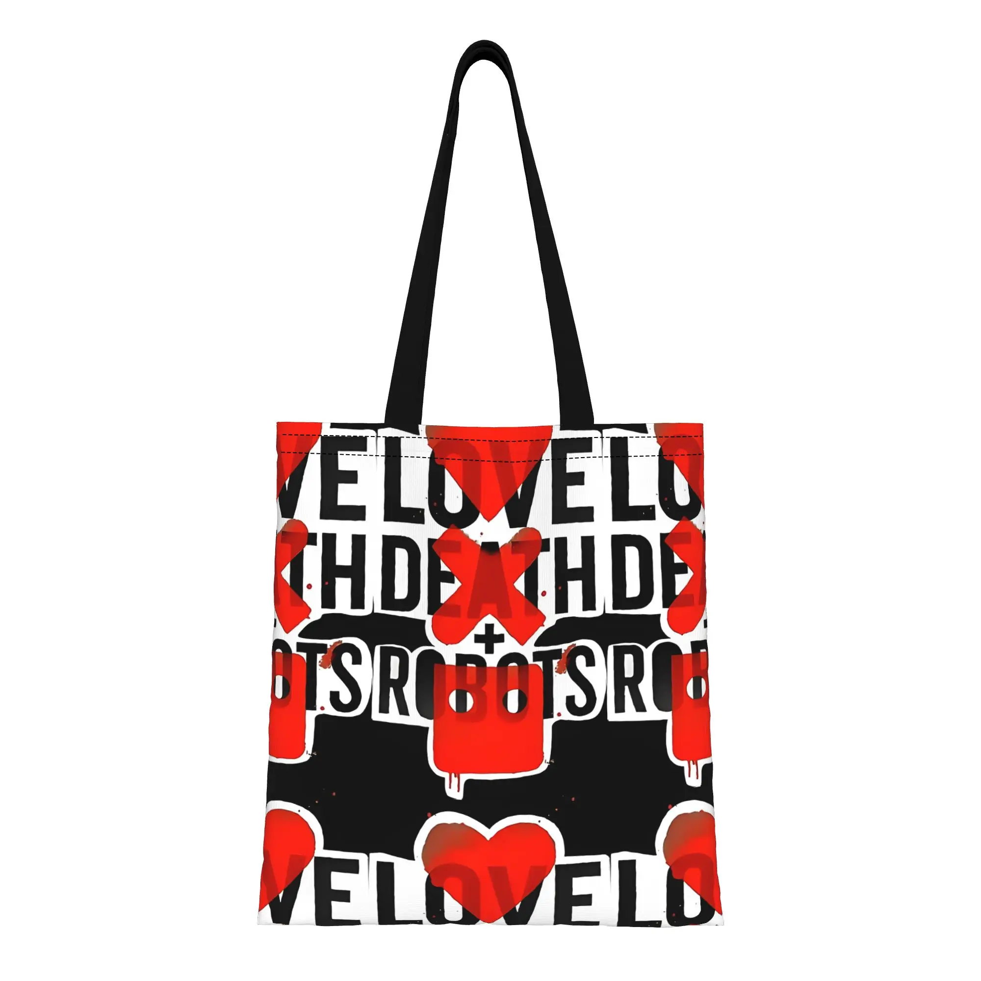 

Сумка-шоппер из холщовой ткани «Love Death and Robots», идеально подходит для покупок, путешествий, активного отдыха, прочная сумка через плечо