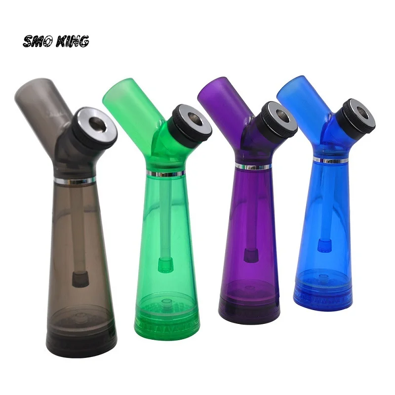 SMO Acrylic Shisha Water Pipe Kettle with Removable Dry Herb Crusher Grass Bowls for Smoking Narguile Complete Hookah Accessorie