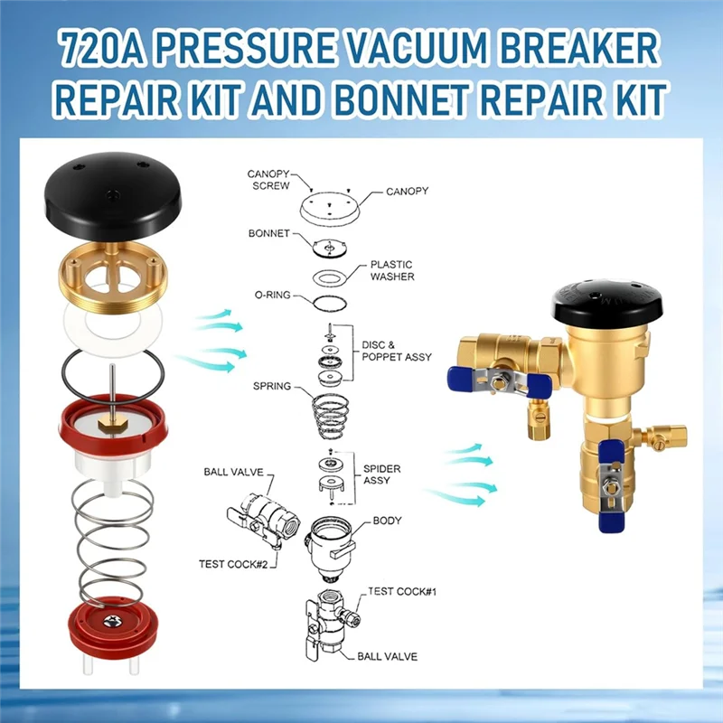 Kit di riparazione dell'interruttore a vuoto a pressione HW 720A e kit di riparazione del cofano compatibile con l'interruttore dell'aspirapolvere a pressione da 1/2”, 3/4”, e 1"