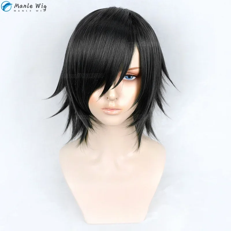 Anime COS Cosplay Himeno Cosplay Wig Black Heat Resistant Hair With Eyes Patch Halloween Party Himeno Wigs Wig Cap