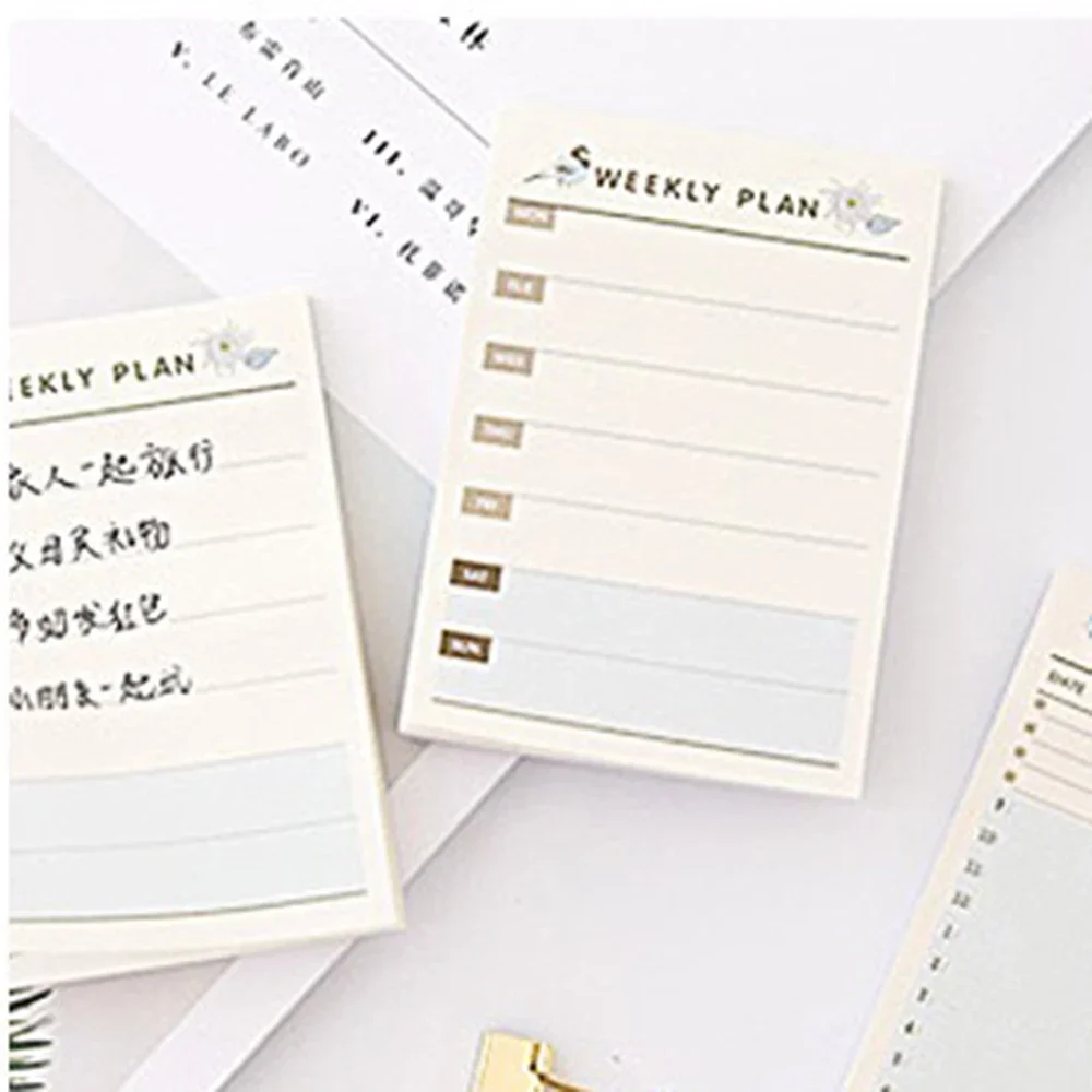 60 Sheets Memo Pad Weekly/Monthly Plan Study Schedule Portable Notepad Stationery School Office Supplies