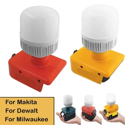 12W LED Bulb For Makita/Dewalt/Milwaukee 18V Battery Electrical Tools Protable Work Light Cordless Flashlight Outdoors Campfire