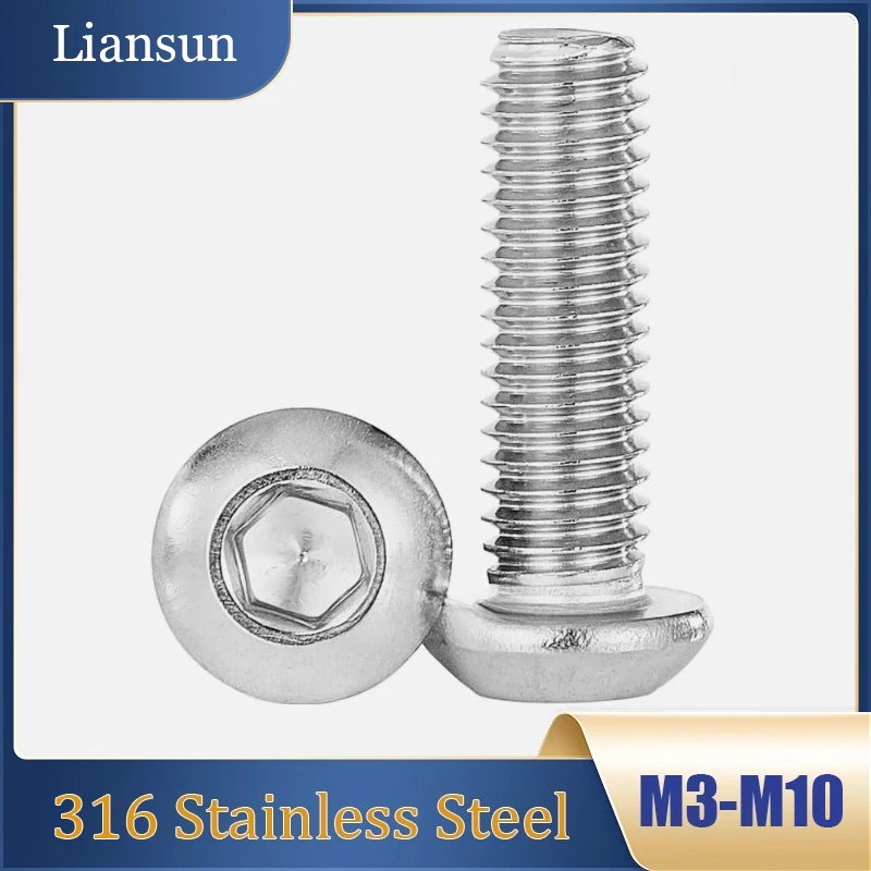 

M3-M10 316 Stainless Steel Round-Head Hexagon Socket Screws Semi-Circular Cup-Head Hexagon Socket Screws Hexagon Socket Screws
