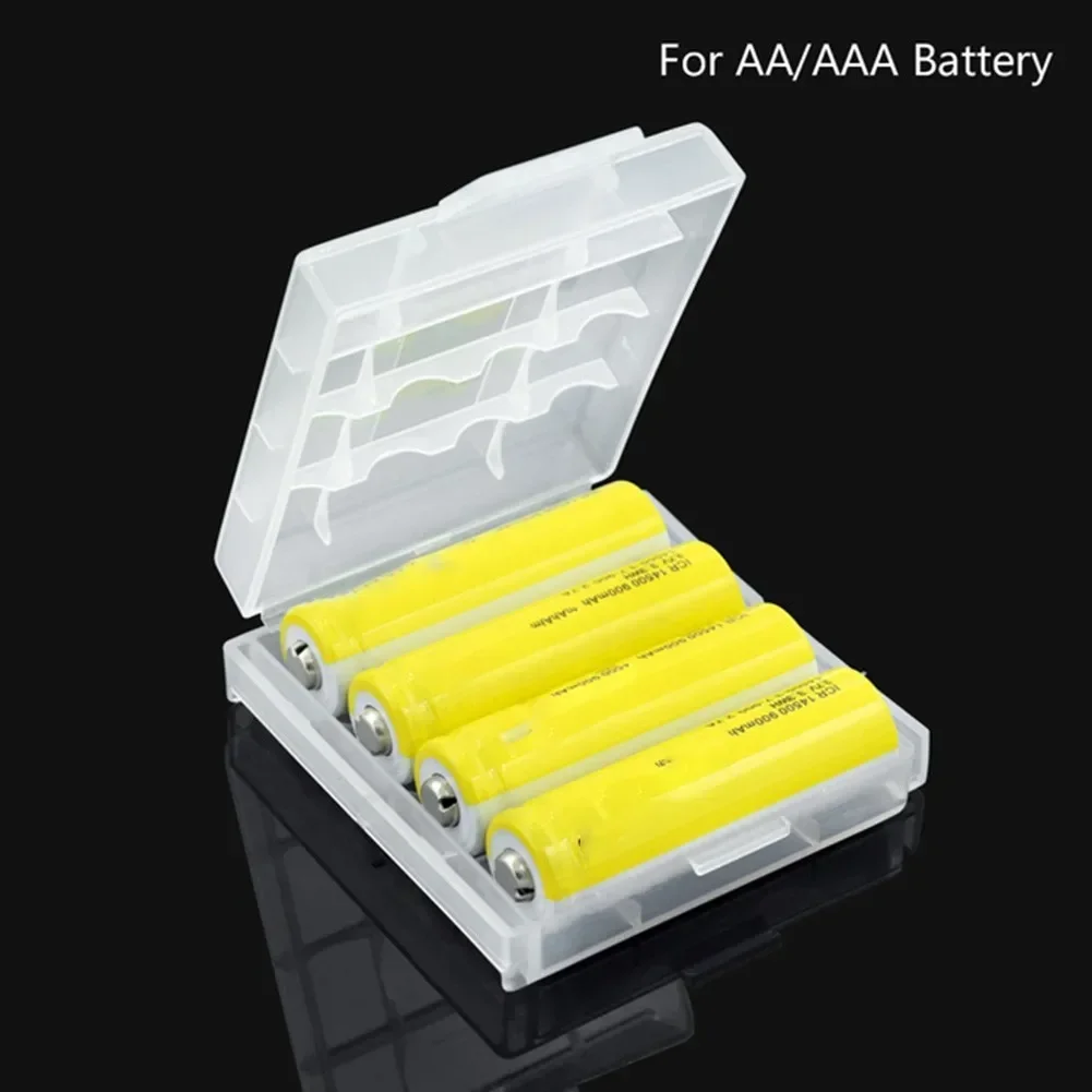 5 X White Hard Plastic Case Holder Storage Box Cover For Rechargeable AA AAA Batteries Battery Storage Boxes 60x60x10mm