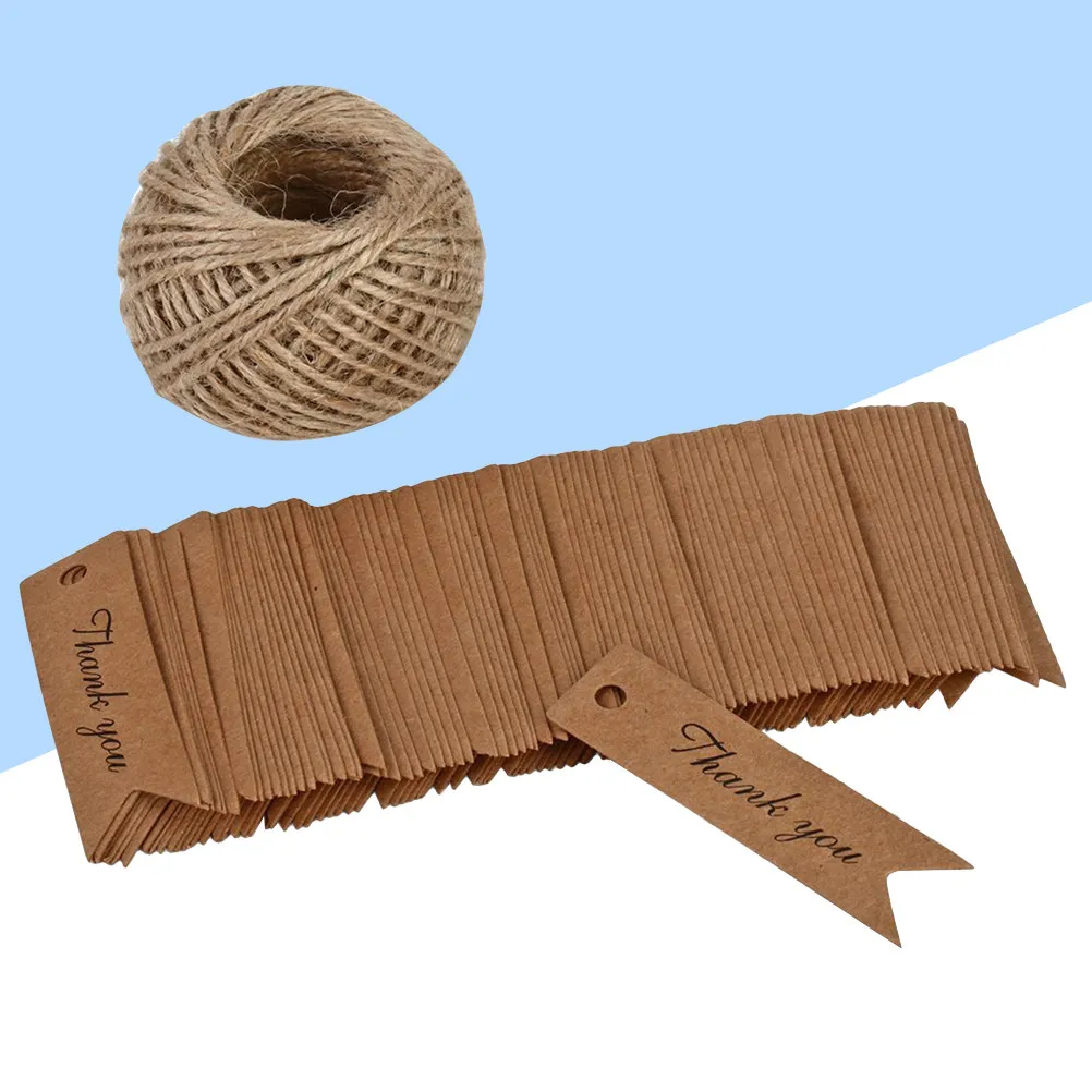 

100Pcs Kraft Paper Thank You Tags Fish Tail Shape DIY Gift Card Wedding Party Favor Scalloped Craft Paper Label Price Tag