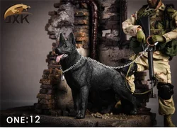 JxK 1:12 Scale German shepherd Dog Figure Pet Healing  Canidae Animal Collection Resin Desktop Decoration Gift