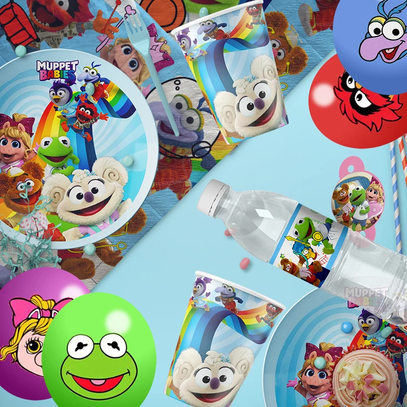 MUPPET BABIES Themed Birthday Party Decoration Supplies Disposable Cutlery Set Plate Flags Swivel Kids Boys Girls Party Supplies