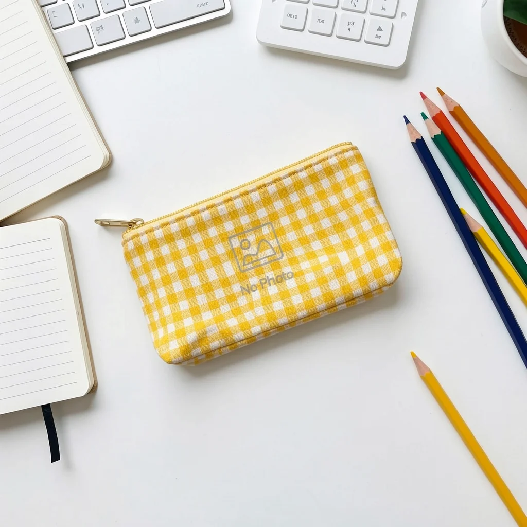 Zipper Storage Bag Fresh Sweet Card Pouch Shape Cosmetic Bag Checkered Checkered Corduroy Pouch For Bank Card Sorting Backpack