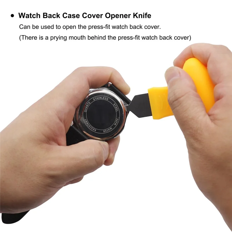 

GTBL Набор инструментов для замены батареи для часов Набор пресс для часов Задний корпус Доводчик Набор инструментов для пресса для часов для закрытия крышки часов