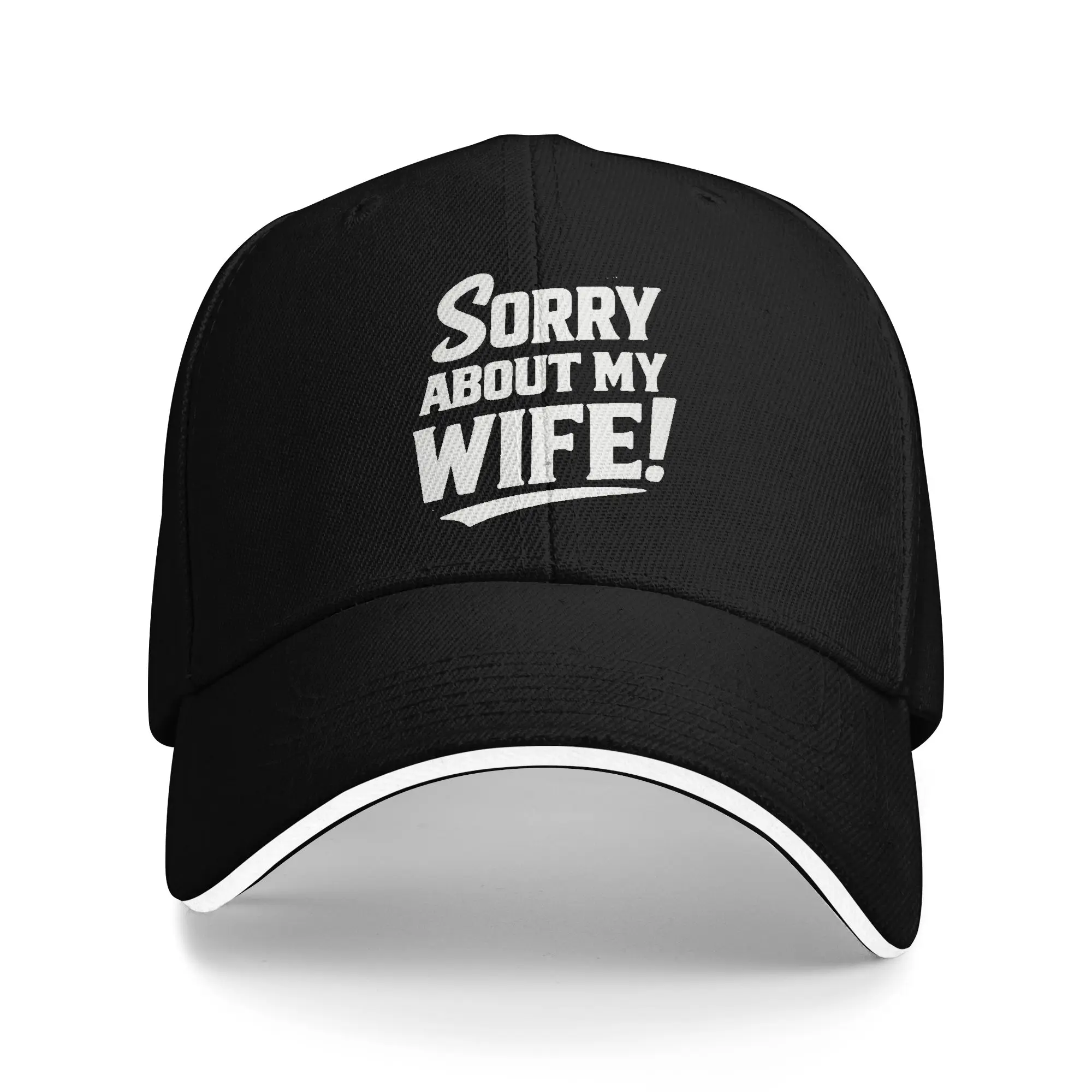 Funny Sorry About My Wife Running Baseball Caps Man  Unisex Peaked Cap For Women Pool Party Dad Hat