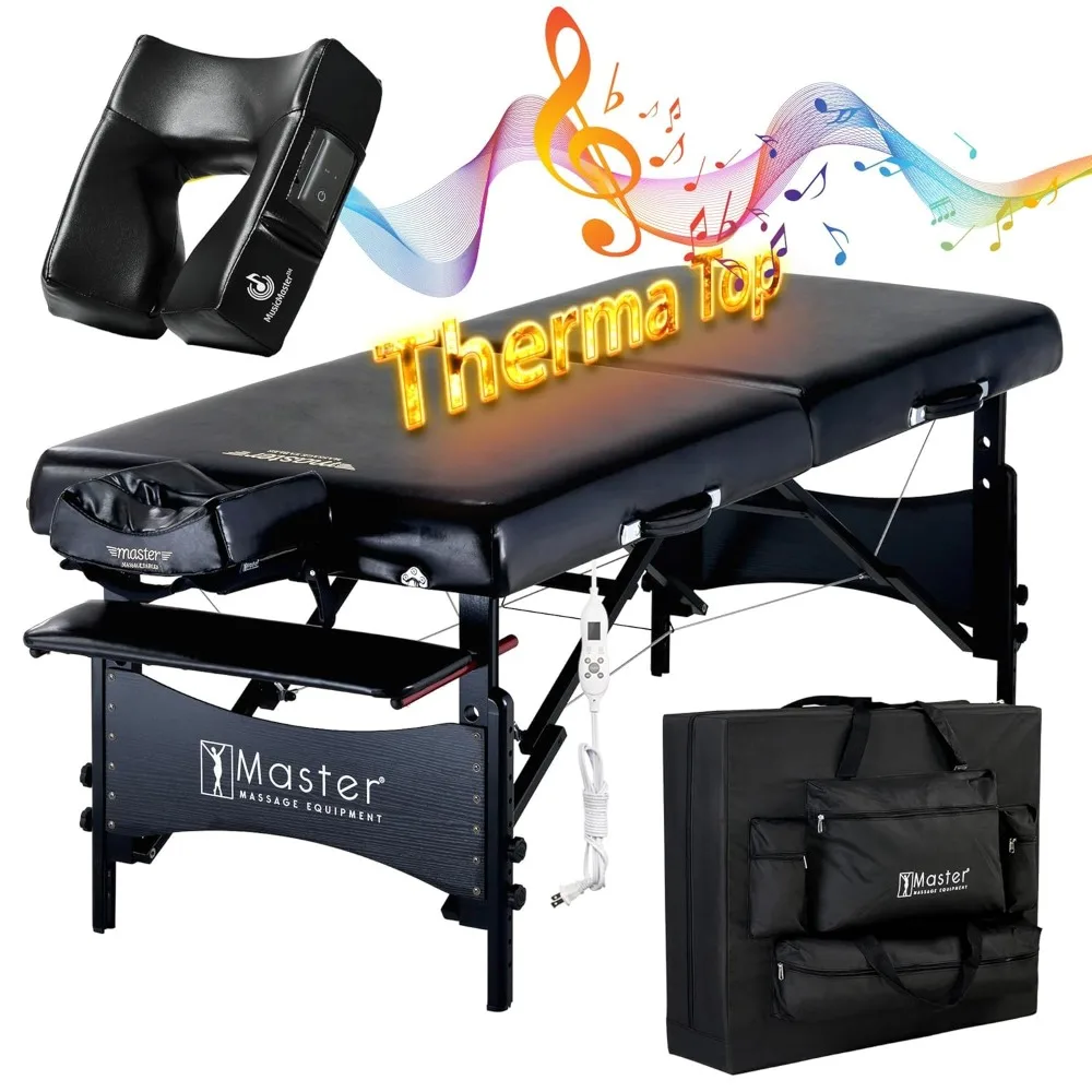 

30" Galaxy TTMassage Table Beauty Bed Package with Extra Music Master ErgonomicDream Sound Face Cradle CushionBlack Nano Visit