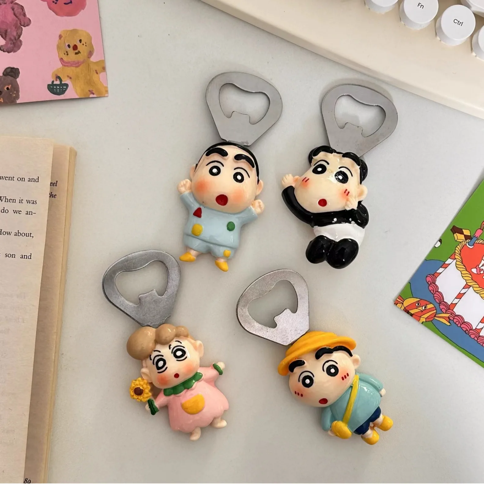 Cartoon Crayon Shin-Chan Anime Cute Beer Bottle Opener Bottle Cap Opener Kawaii Magnetic Refrigerator Magnet Decoration Gifts