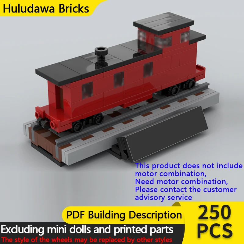 

City Car Model MOC Building Bricks Railway Train Caboose Carriage Modular Technology Gifts Holiday Assemble Children Toys Suit