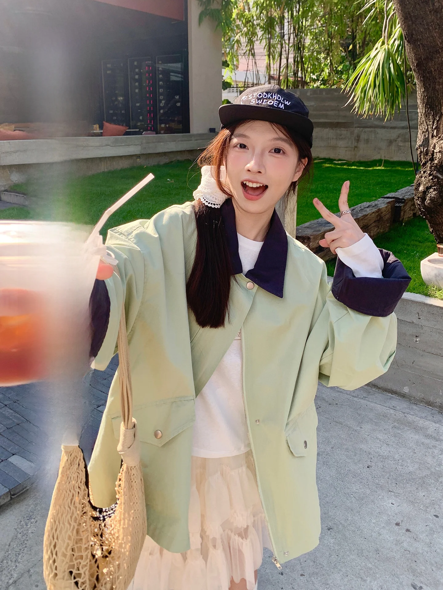 

Cheese Rabbit Color Blo Workwear Jaet Women's Spring 2026 New Medium Length Briti Sle Top Loose Fit Cotton Long Sve