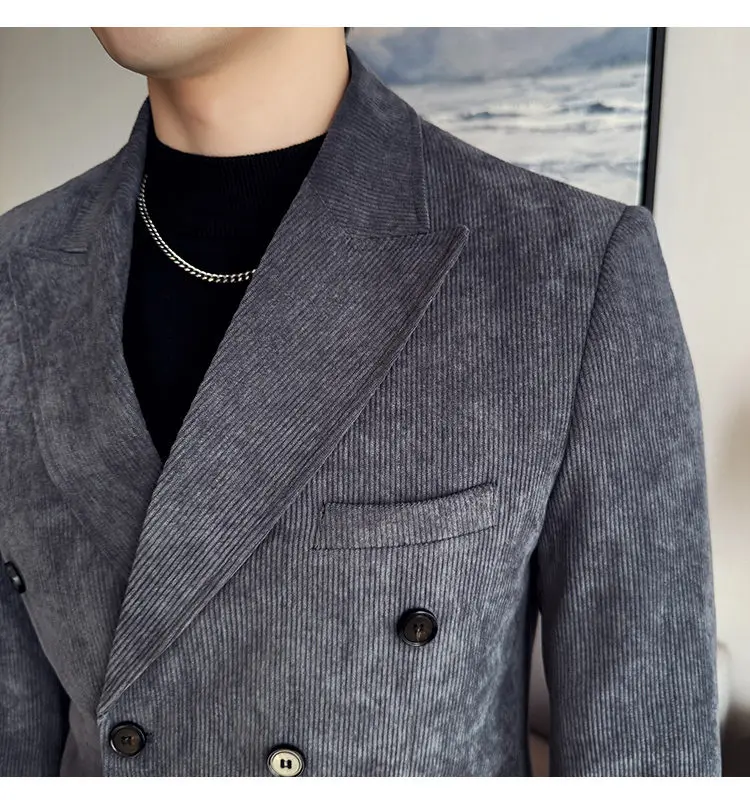 

Spring/Autumn Men's Black Suit Jacket, Slim-fit Perfect for Weddings, Business Events , Parties Coat, Khaki, Blue, Gray Blazers.