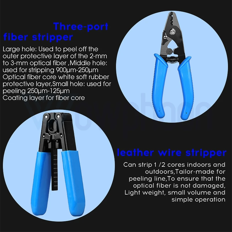 Kit d'outils à fibre optique FTTH avec compteur de puissance optique, localisateur visuel de défauts VFL 30mW, couperet de fibre, décapant et ciseaux DIY