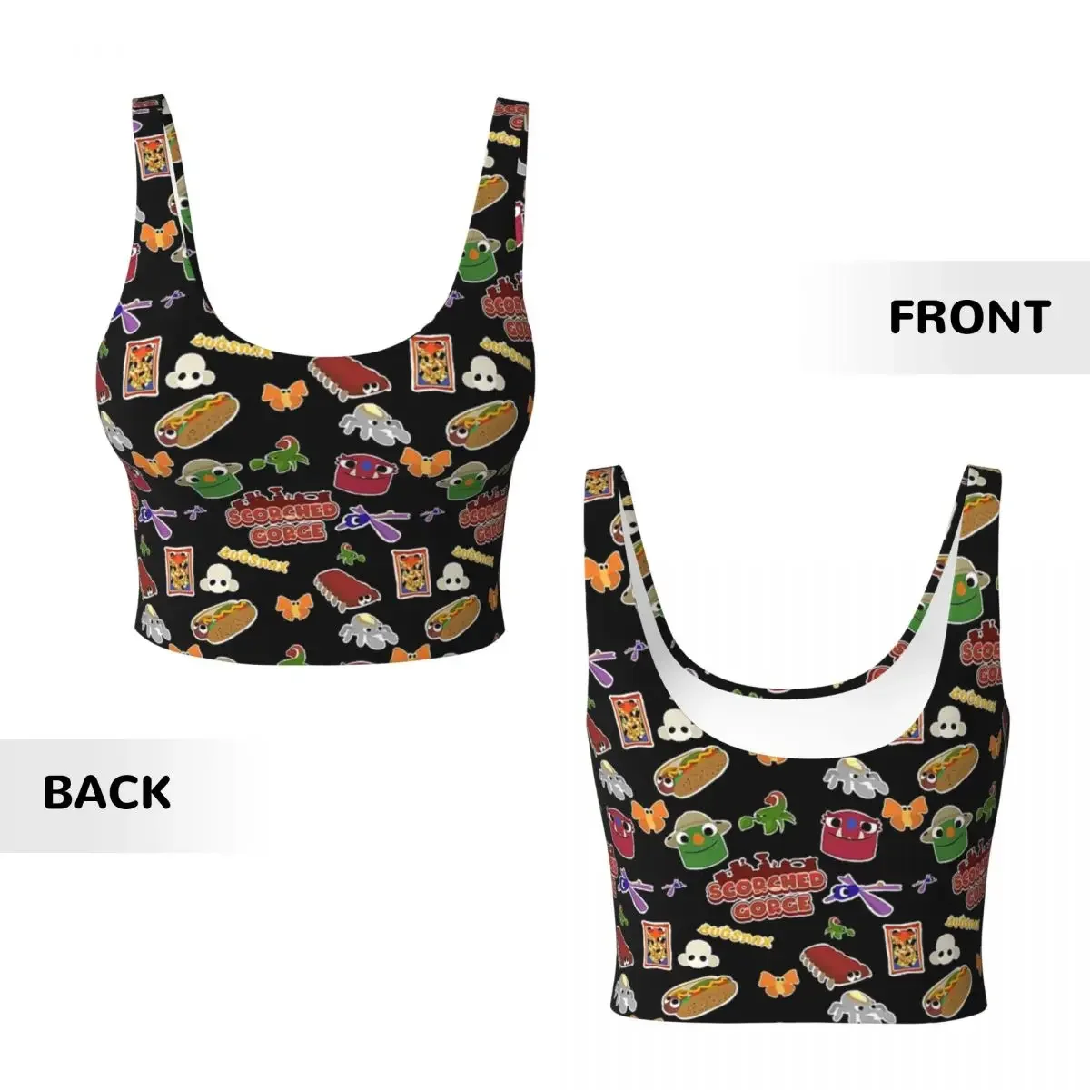 Custom Bugsnax Fan Art Scorched Gorge Women Sports Vest Bra Gym Workout High Impact Yoga Crop Tank Top