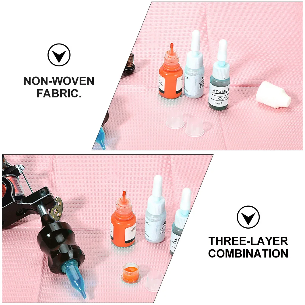 

125 Pcs Table Cloth Tattoo Tablecloth Waterproof Tattoos Mat Clean Useful Tablecloths Pink