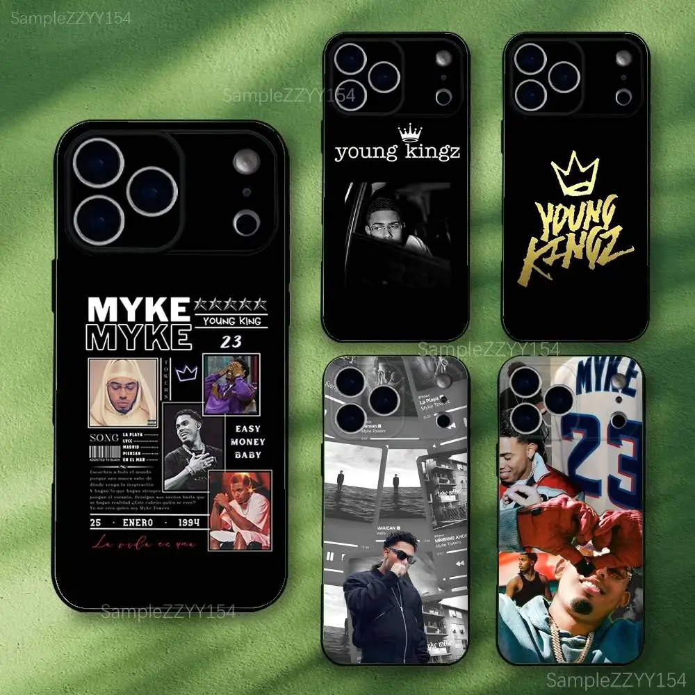 Myke Towers LA PANTERA NEGRA Funda de teléfono para iPhone 17,16,15,14,13,12,Pro,Max,Plus,E,SE4,Air,Mini Funda suave negra