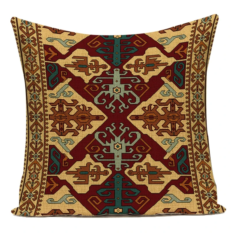 Ethnic Style Car Sofa Decoration Cushion Cover Sleeping Waist Pillow Bedside Cushion Office Pillowcase Sofa Pillow Cover
