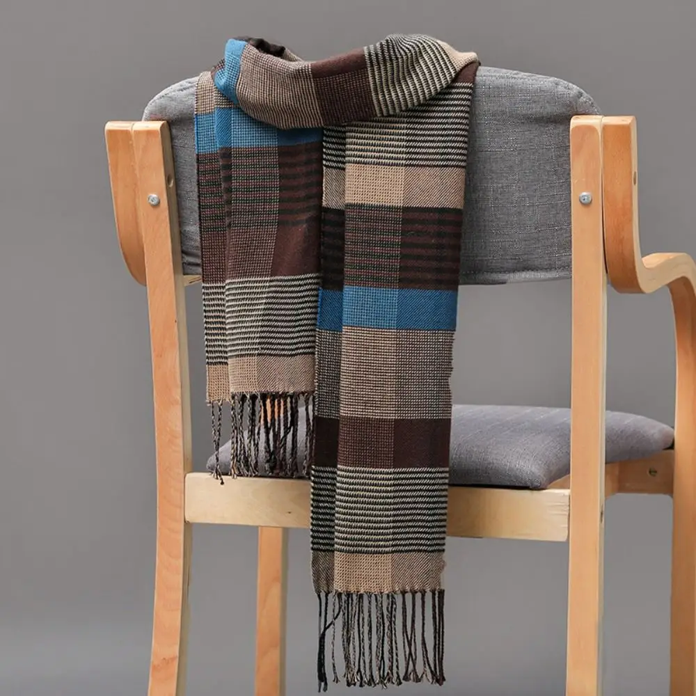Winter dicke warme Herren Schal Plaid Fransen Quasten Kaschmir Business langen Schal britischen Stil weichen Camping Wanders chal Schal