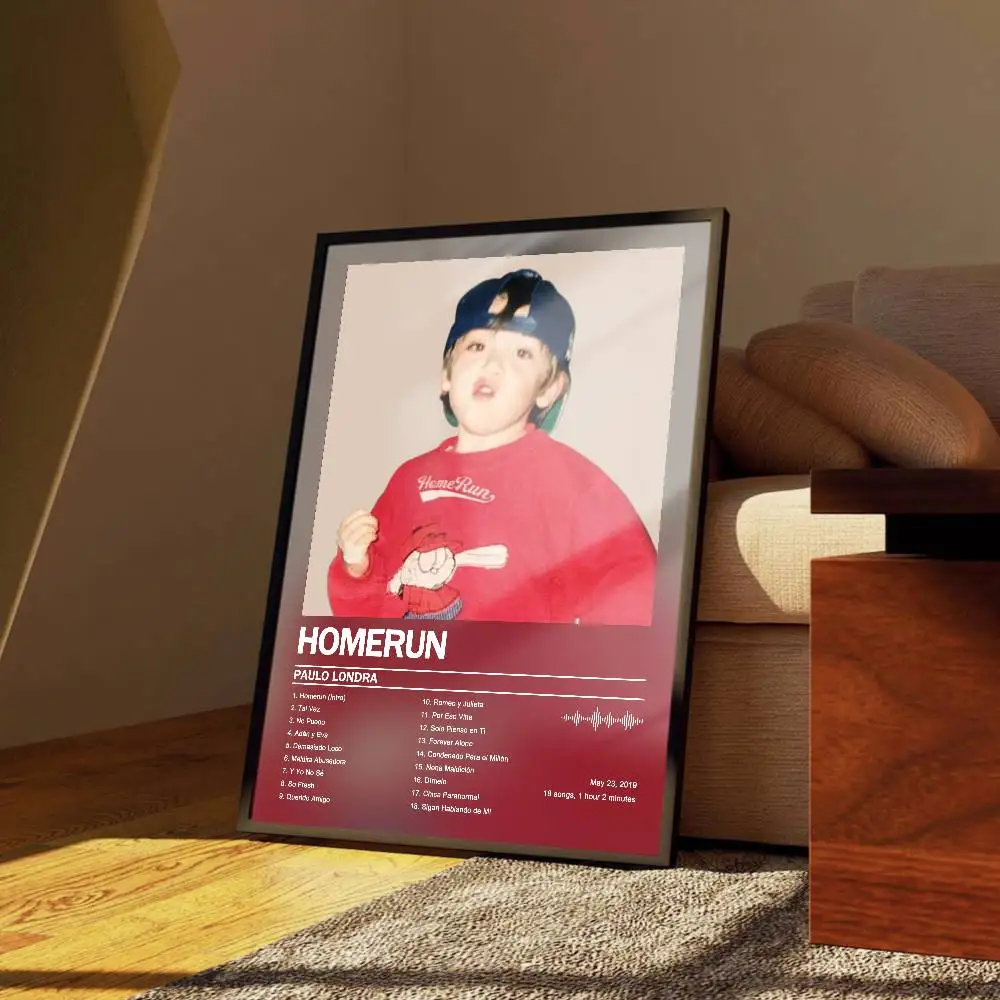Póster de Paulo Londra, portada del álbum, canciones, música, rap, pegatina de papel impermeable para pared, decoración del hogar para sala de estar