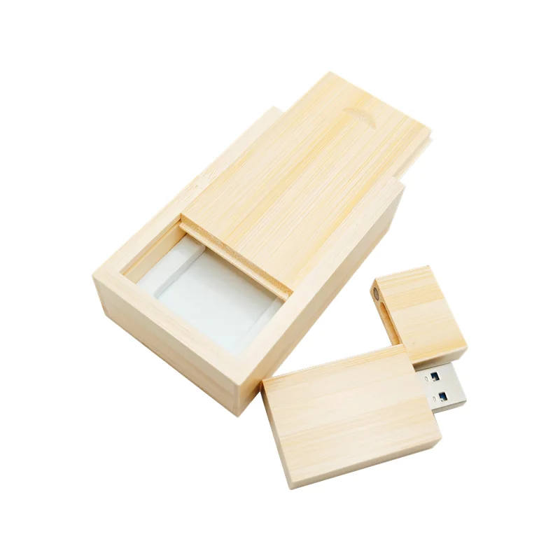 Free Custom Laser Engraving LOGO Color Wooden USB2.0 High-speed Flash Drive and Wooden Gift Box 128GB 8GB 16GB 32GB 64GB