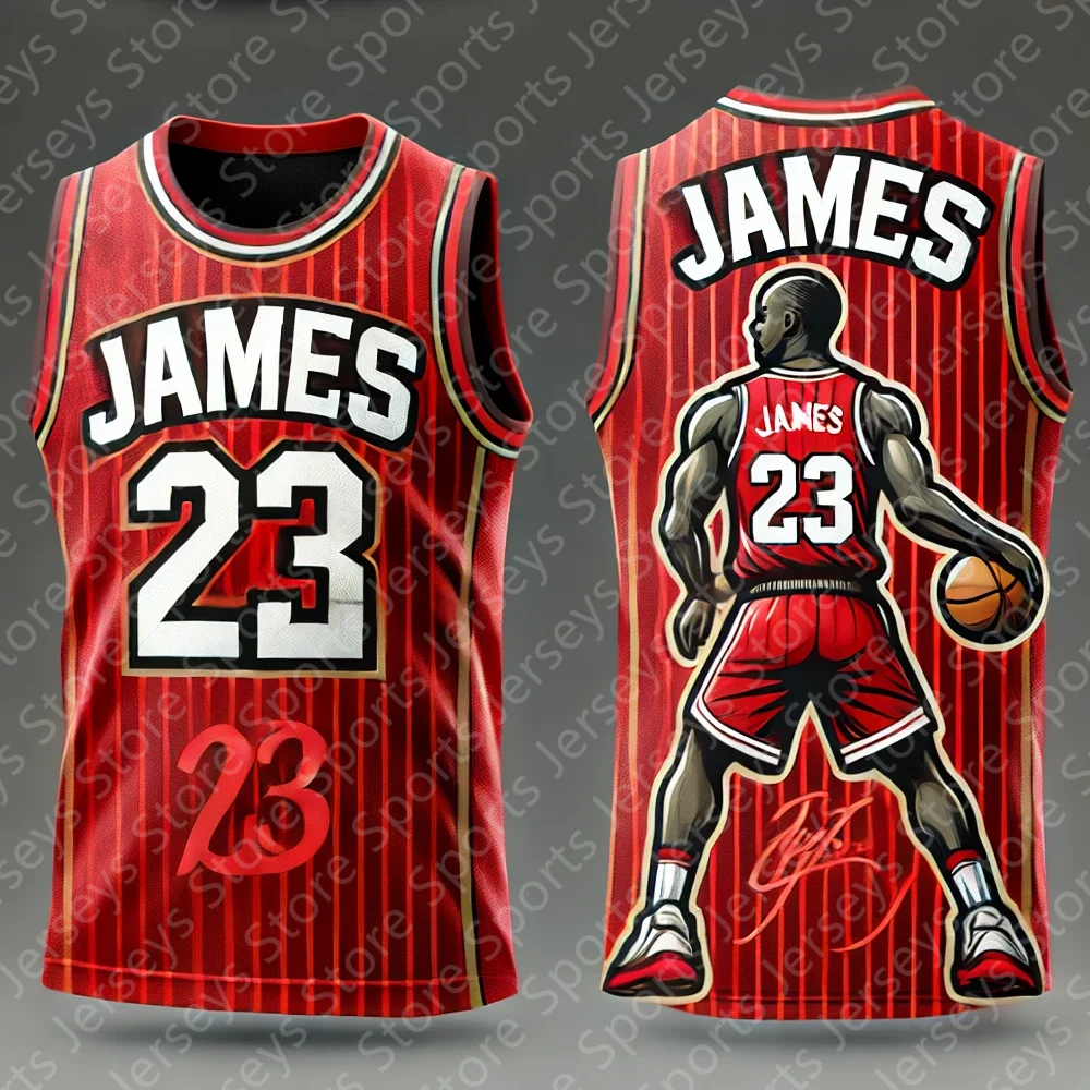 New James jersey mens No. 23 basketball jersey vest T shirt boys basketball training sleeveless Tshirt street hip-hop top