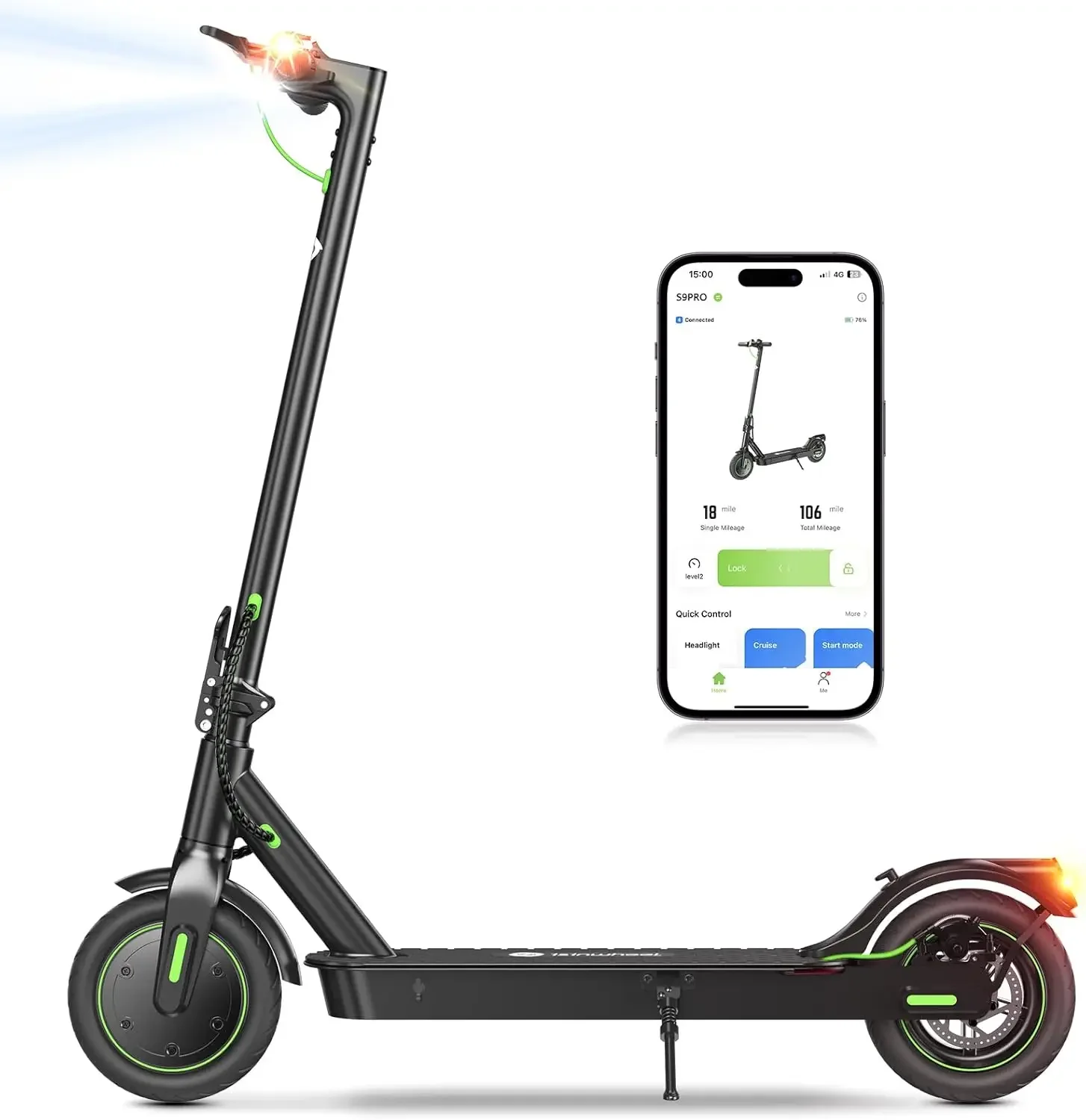 Electric Scooter 19-38 Miles Range,19/21MPH Top Speed, 350/500/750W Motor Cruise Control Electric Scooter Adults for C