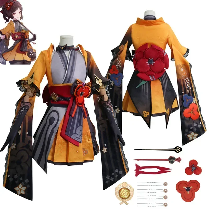 Chiori Cosplay Costume Genshin Impact Uniform Wig Anime Chiori Cosplay Chinese Style Halloween Suits Costume