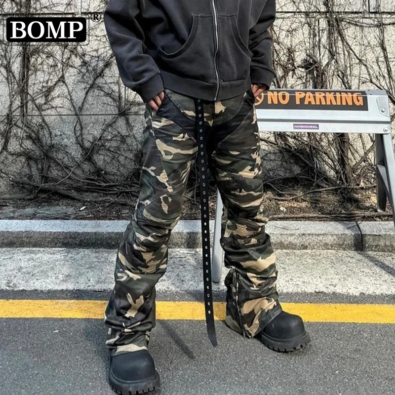 [BOMP] High Street Project Coating Wax Brushing Motorcycle Profile Wrinkle Trumpet Work Pants