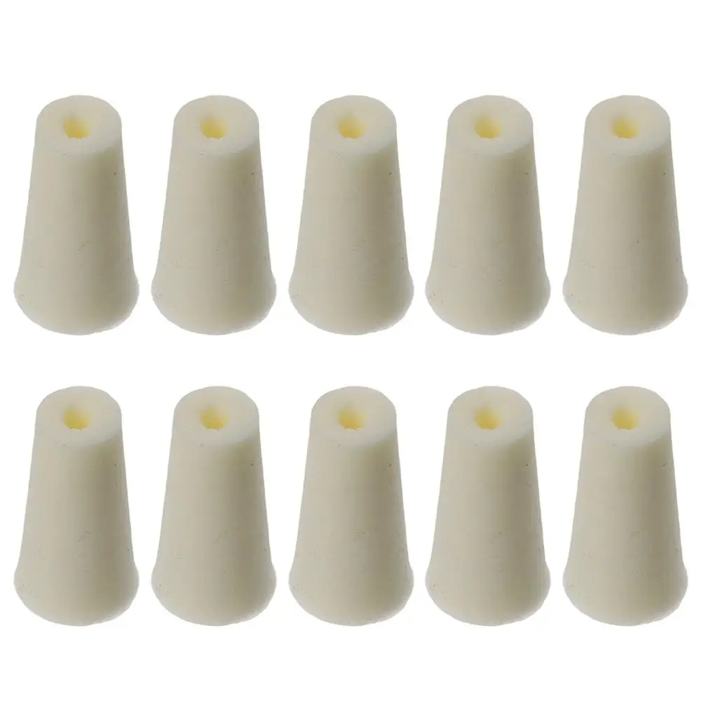 Durable 8-12mm Silicone Stopper Plugs Beige Drilled Silicon Rubber Stopper for Flask Test Tube Stopper