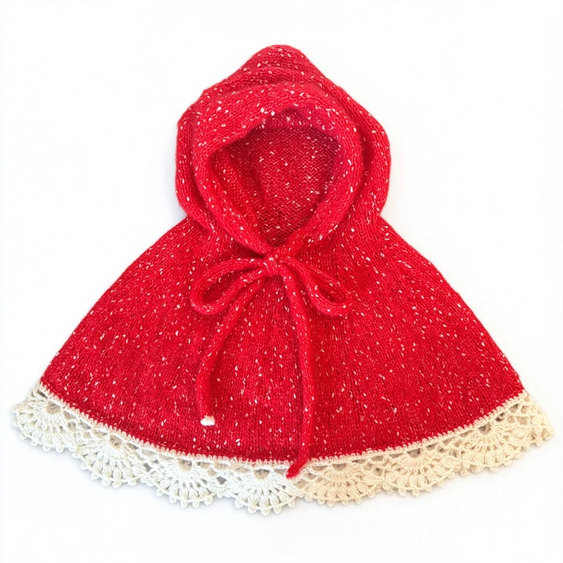 Handmade Colorful Christmas Pixie Women’s Beanie Custom Crochet Plush Star Knit Cloak Hat Men Winter Warm Festival Accessory