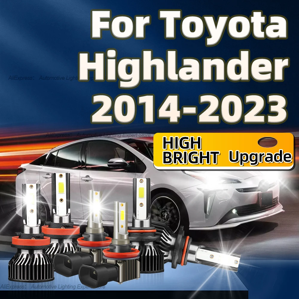 

2/6Pcs LED Headlight High Power 460W Canbus HB3 H11 Turbo Fog Lamp Kit For Toyota Highlander 2014 2015 2016 2017 2018 2019-2023