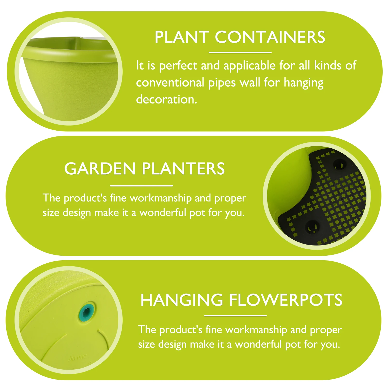 

2Pcs Wall Flower Pots PP Material Large Size for Plants Garden Planters Hanging Flowerpots Containers