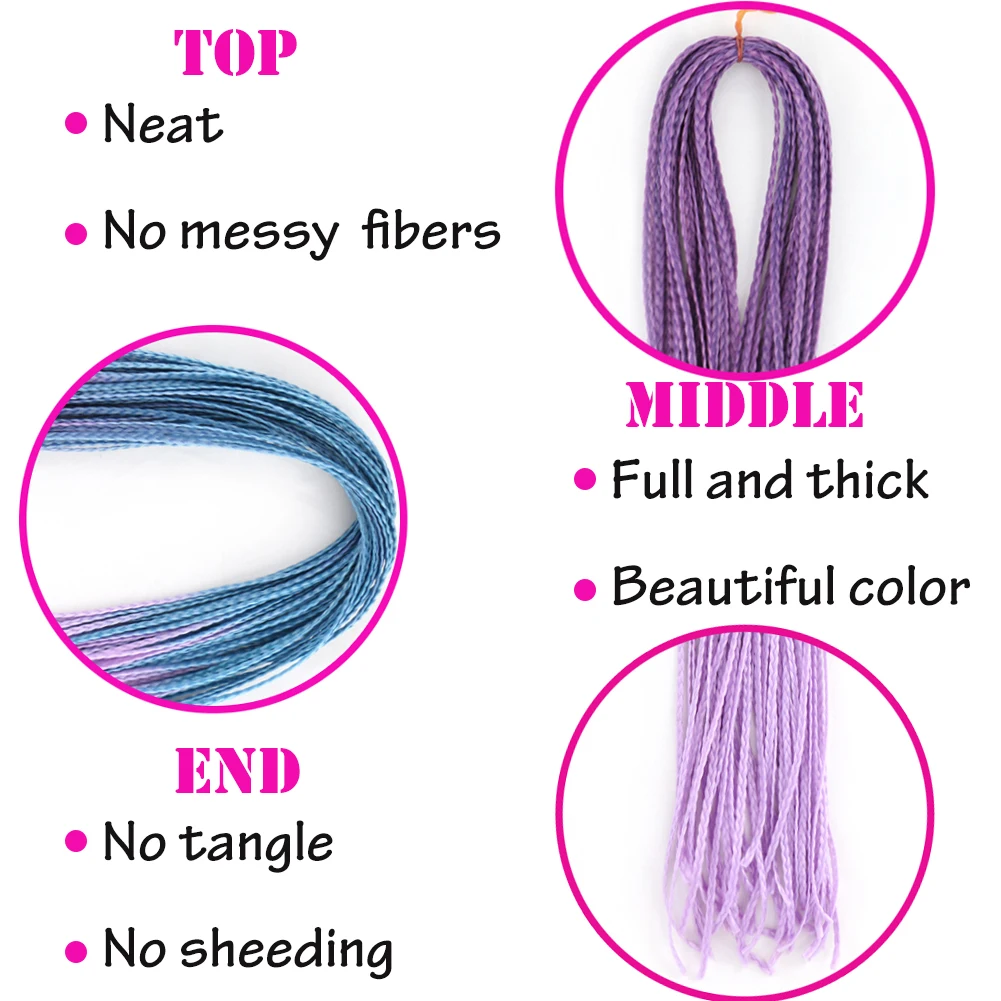 Dairess Synthetic Box Braids Hair Bundles Zizi Braids Crochet Hair Extensions Blue Green Zizi Braid Hair For Black Women