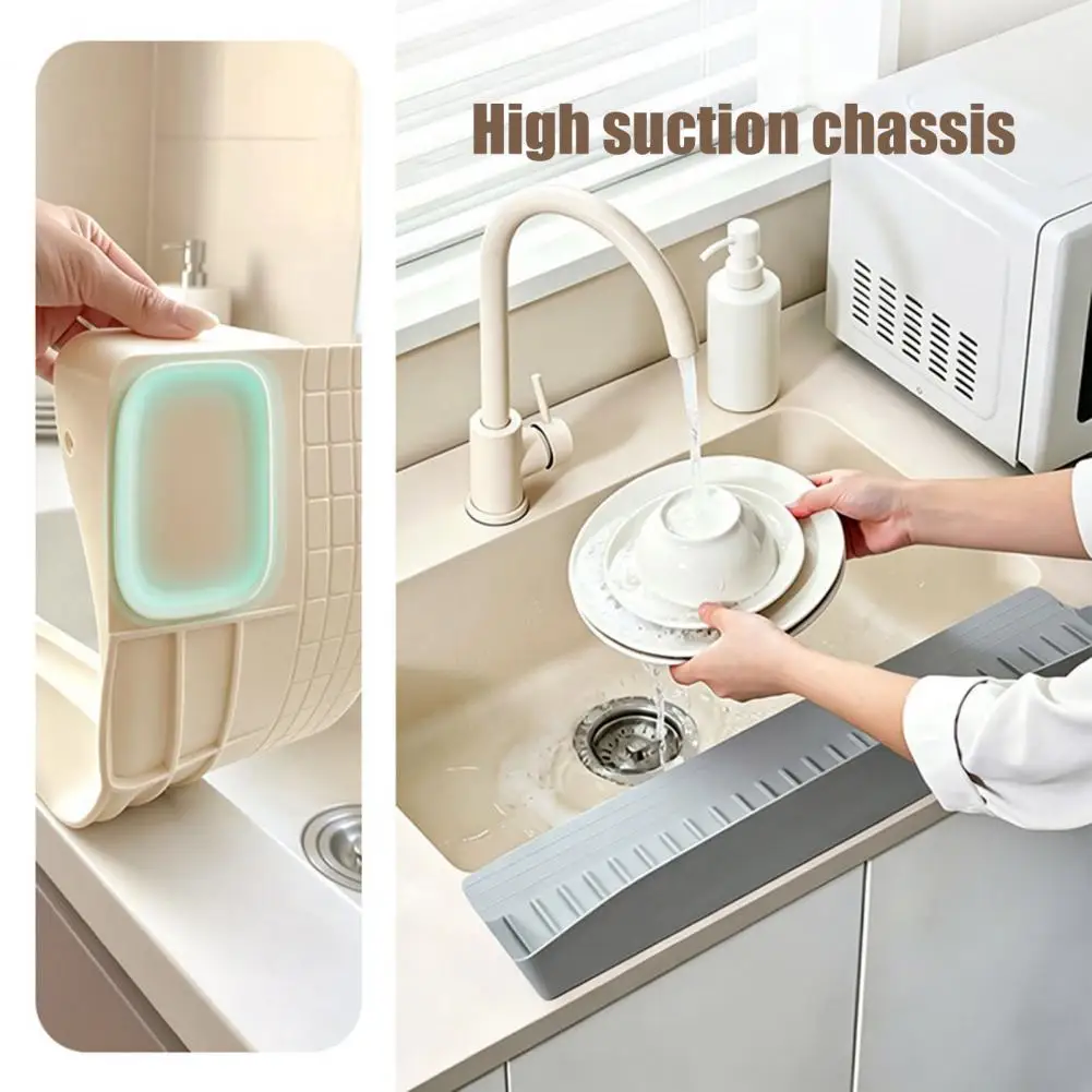 Splash Kitchen Accessory Silicone Sink Splash Guard Easy Install Water Stopper for Kitchen Countertops Anti-splash for Bathroom