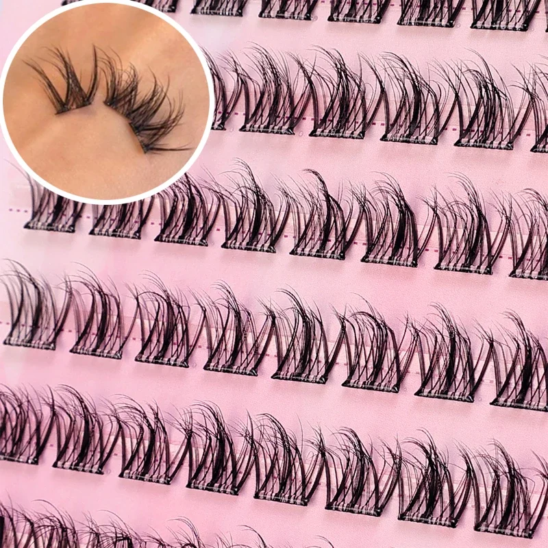 5d Curling Valse Wimper Zelfklevende Wimpers Manga Zachte Pluizige Individuele Wimper Natuurlijke Cluster Wimpers Extensions Make-Up