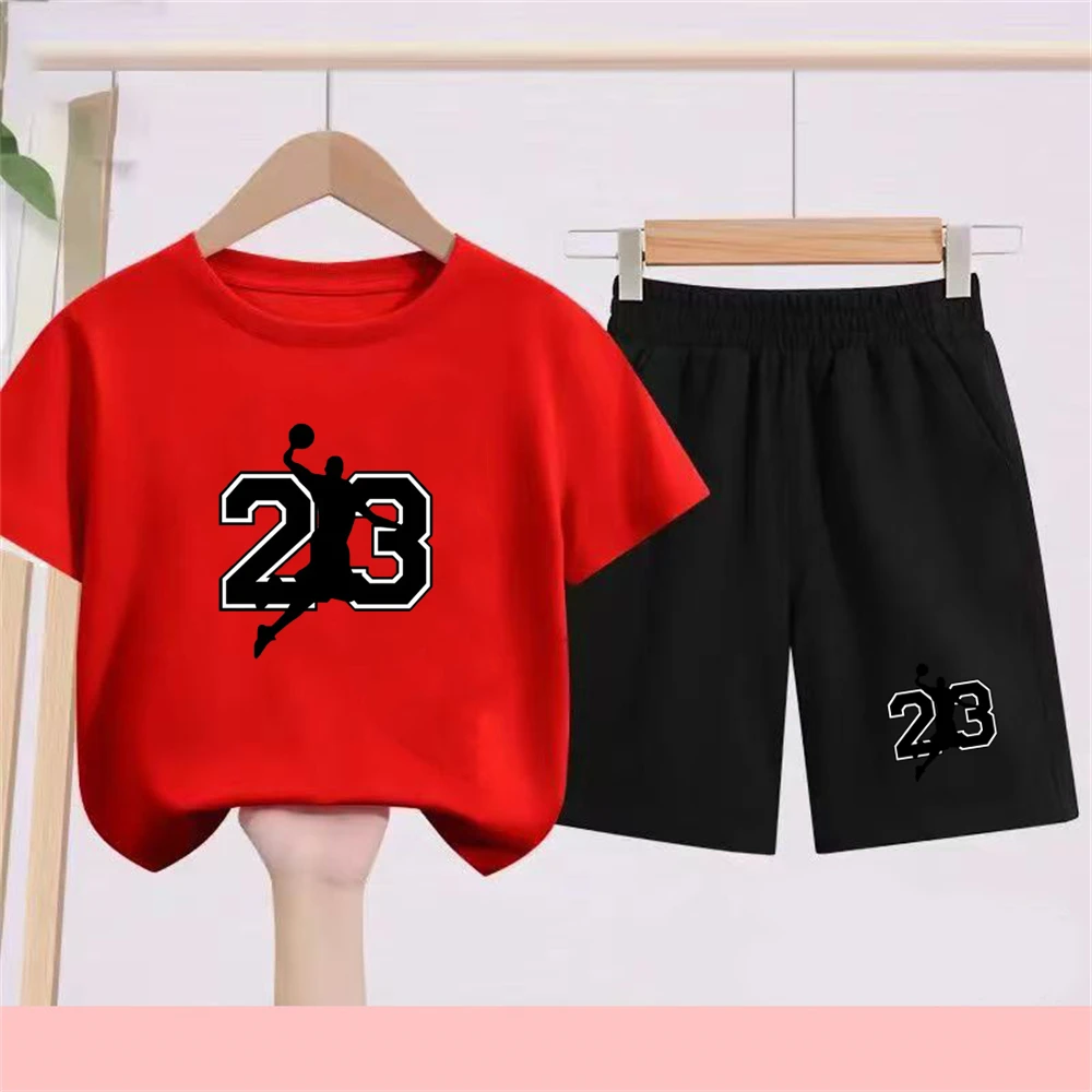 

Child T-shirt suit Girls Boy White Pink black Short Sleeve bottom wear T-shirts Tops Summer Casual Party Basketball No. 23 Tee