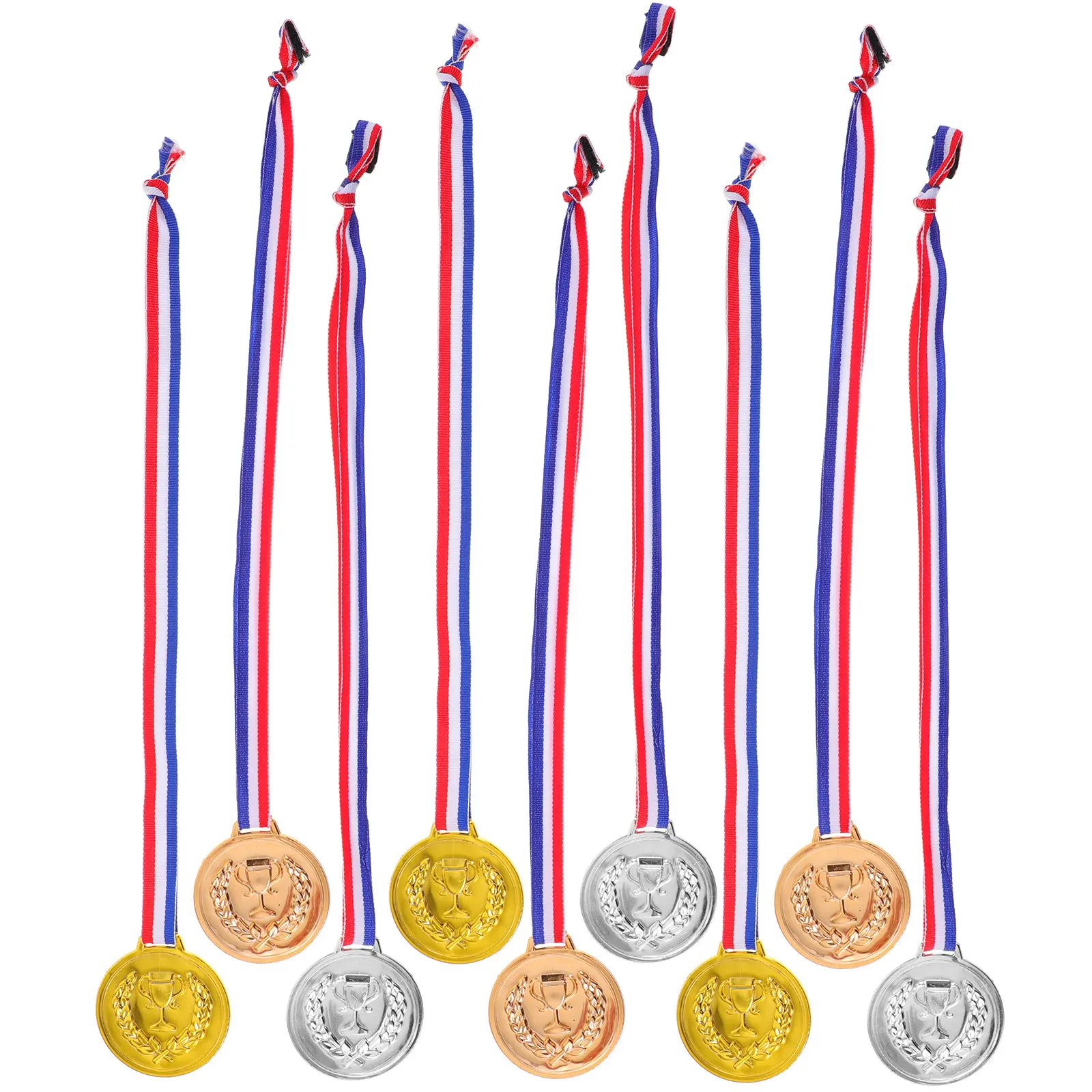 

9Pcs Creative Sports Medals Bright Color Realistic Design Competition Medals for Events Office Games Incentive Prizes