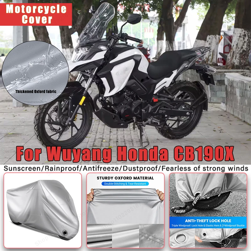 

For Wuyang Honda CB190X No Ear Motorcycle Cover -Outdoor Full Body Protection, Waterproof Dustproof Sunscreen Accessory