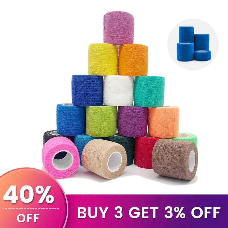 

1/8pcs 4.8 m Colorful Sport Self Adhesive Elastic Bandage Wrap Tape Elastoplast For Knee Support Pads Finger Ankle Palm Shoulder