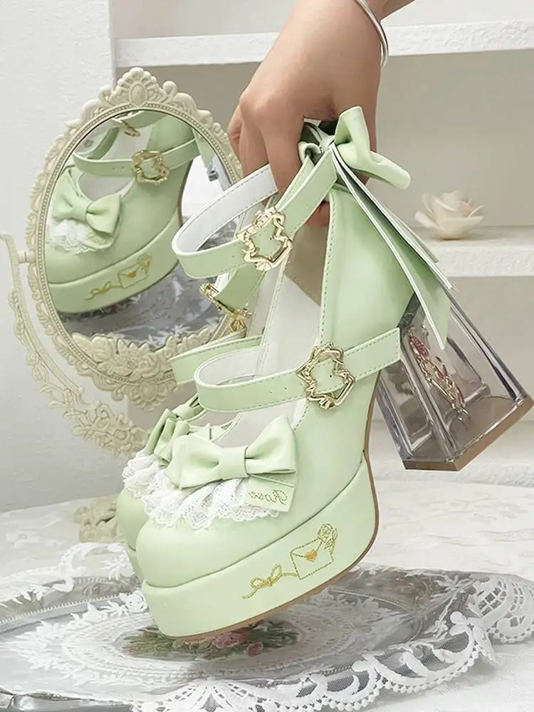

New original design lolita high heel round head thick sole sweet lovely all match elegant Mary Jane shoes