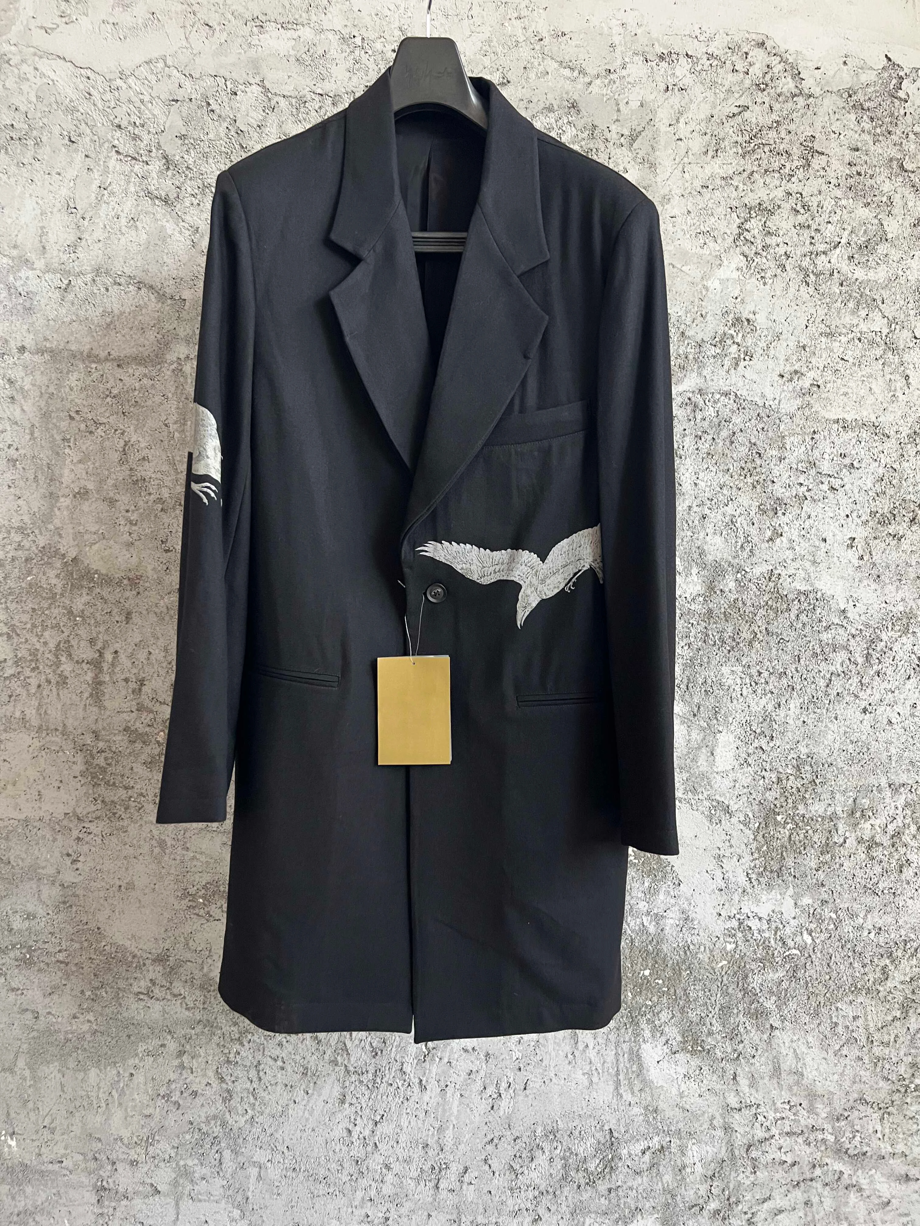 

TOP-YAMAMOTO Torii dyed wool Crow Coat Long suit Wool
