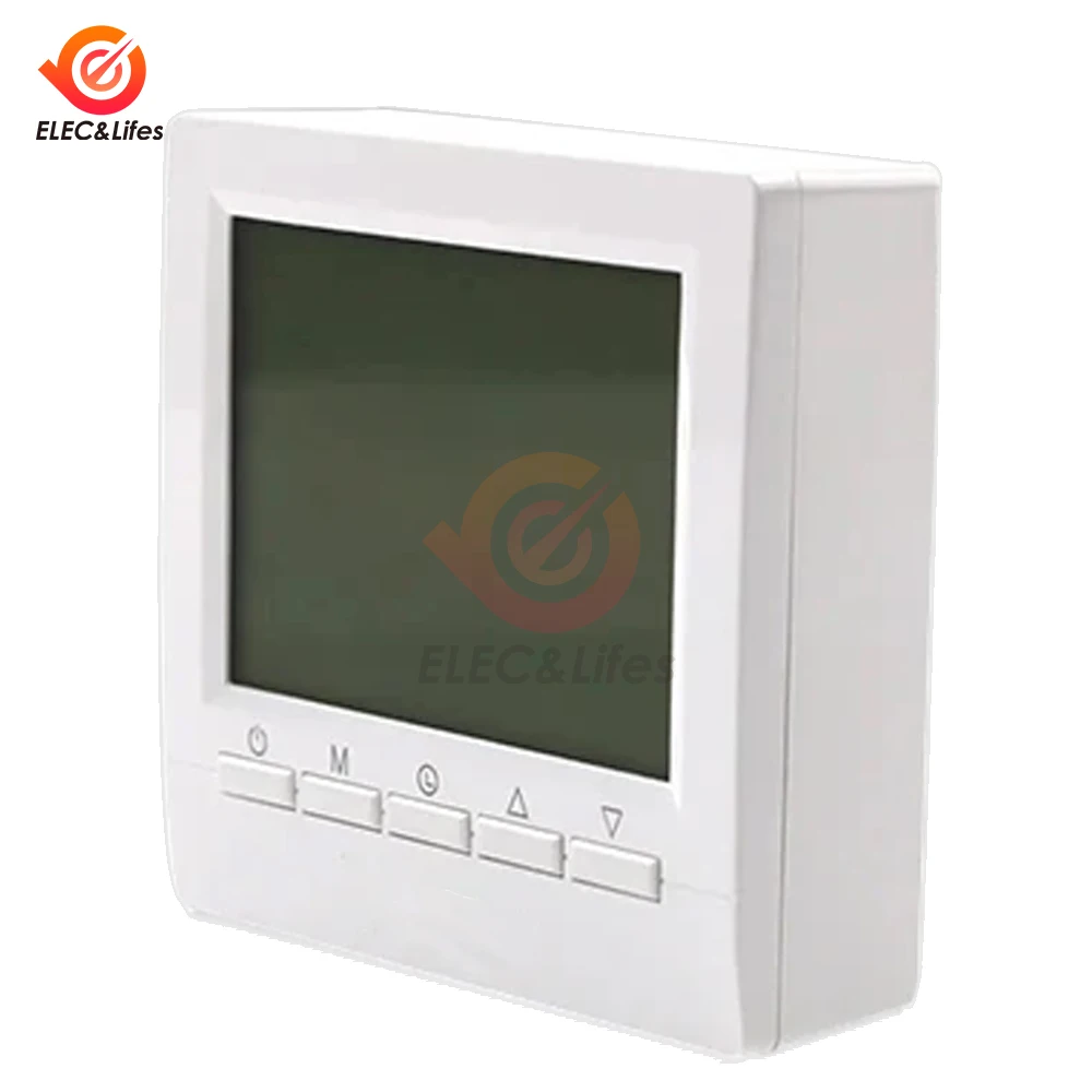 Programmable Wall Mount Gas Boiler Heating Temperature Regulator Hand Controller Thermostat With Kid Lock For Homes Office